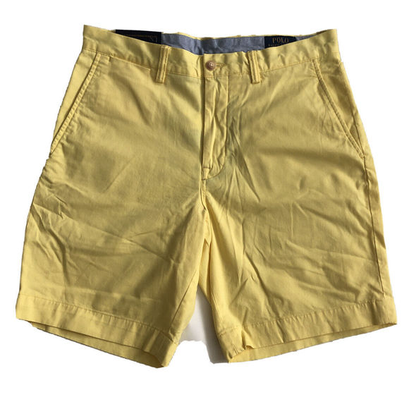 new Polo Ralph Lauren Mens Shorts Stretch Classic Fit 9" Size 31 Yellow - Picture 2 of 5